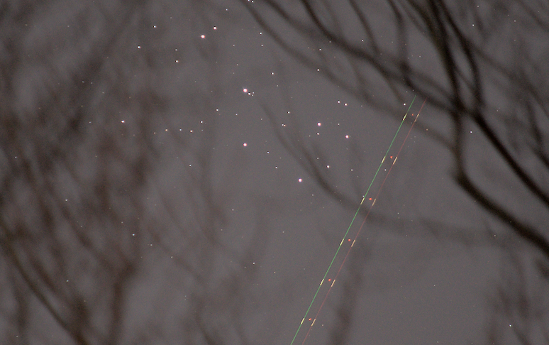 A single exposure of the Pleiades